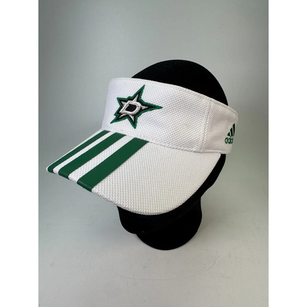 Adidas Dallas Stars NHL Visor White Green OSFA Adjustable Hat Sample New